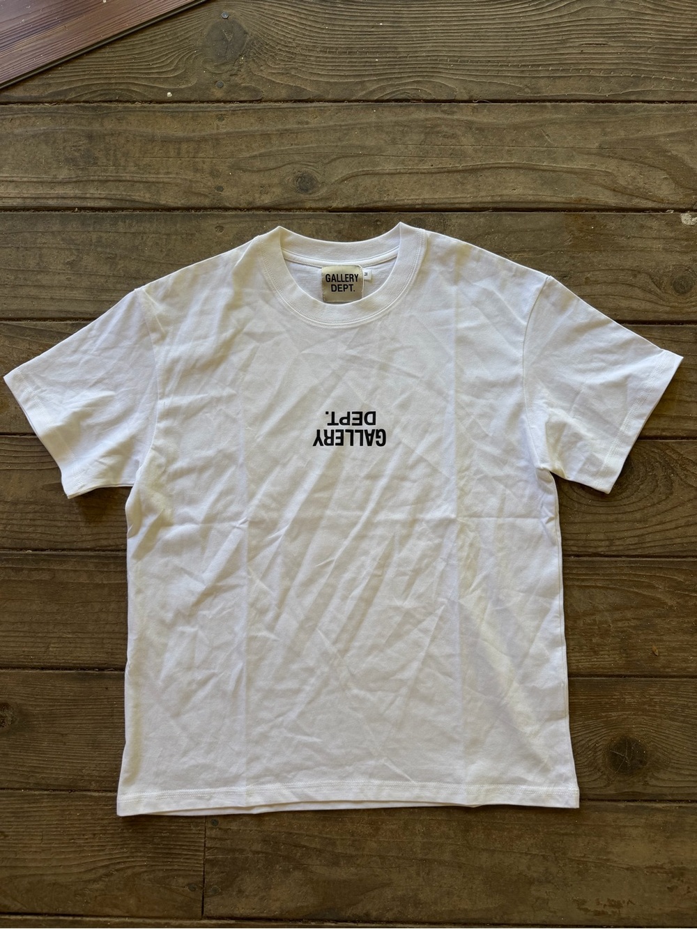 Gallery Dept White Short-Sleeve Tee with Inverted Logo